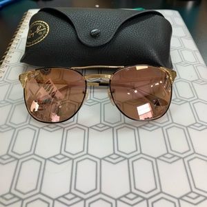 Ray-Ban Gold Black Square Metal Sunglasses